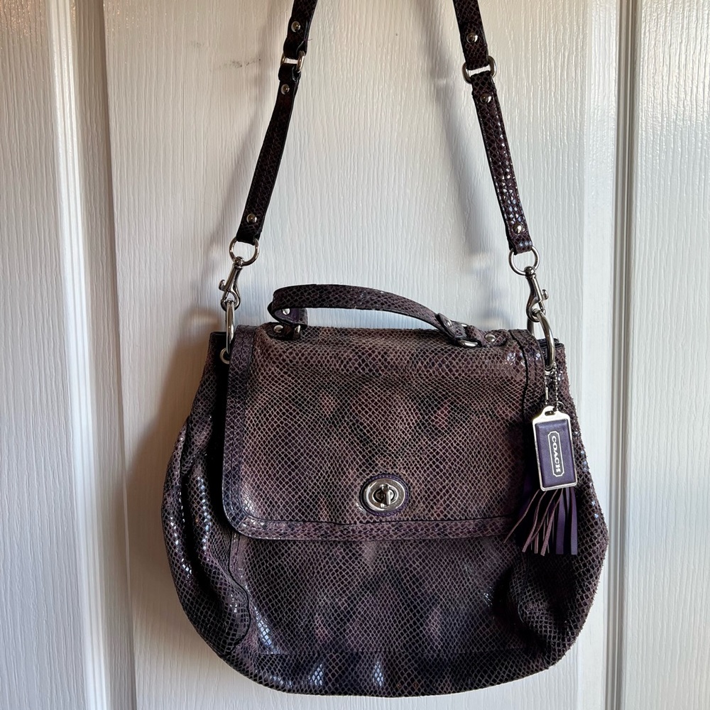 Coach Exotic Leather Park Python Purple Handbag